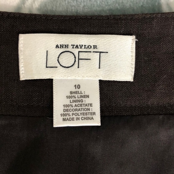 LOFT 100% Linen A-line Skirt with Embroidery - Picture 8 of 9